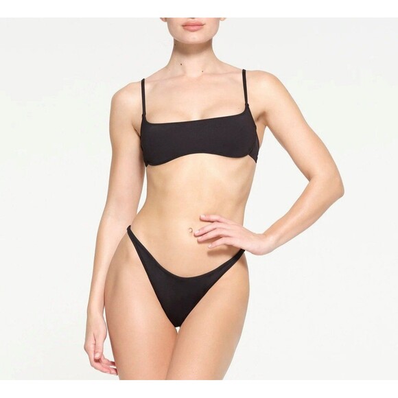 Skims Swim Micro Scoop Bikini Top Onyx XXS NWT - Picture 2 of 6